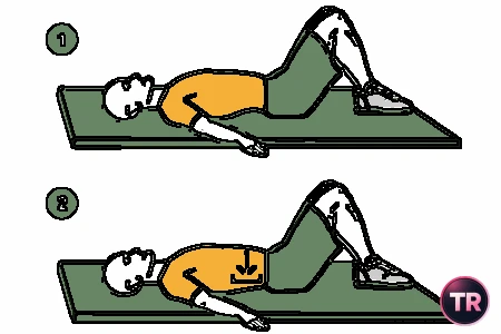 Lumbar curve reduction with contraction abdominal
