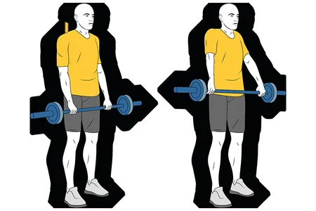 Encogimiento de hombros de pie con barra