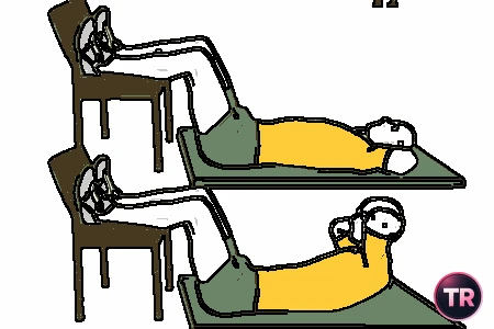 Encogimientos abdominales con las rodillas flexionadas y apoyadas