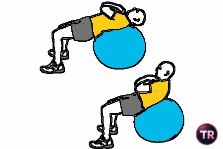 Encogimientos abdominales sobre pelota de Pilates