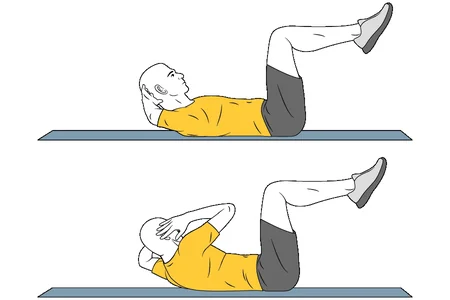 Encogimientos: Codo al lado contrario con manos en la nuca