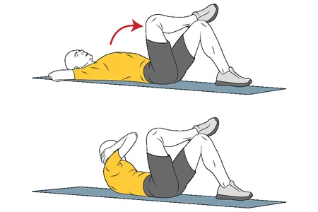 Encogimientos: Codo contrario busca rodilla flexionada