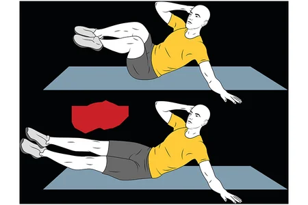 Encogimientos laterales con piernas flexionadas