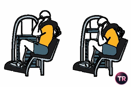 Encogimientos en máquina abdominales sentado