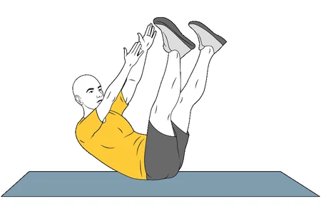 Encogimientos: los brazos se cruzan al pie contrario