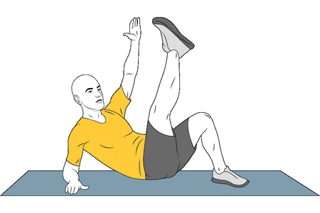 Encogimientos: una mano arriba la otra queda abierta.