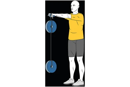 Enrollar cuerda con mancuerna en pronación