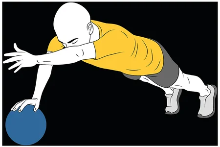 Equilibrio alterno sobre balón medicinal