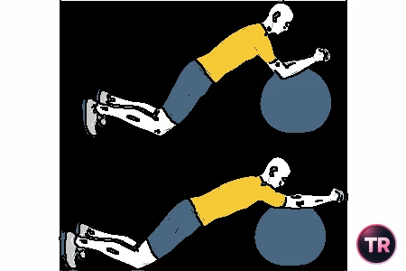 Roll out com fitball de joelhos