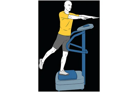 Equilibrio sobre una pierna sobre plataforma vibratoria
