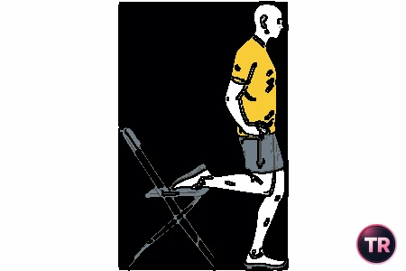Estiramiento de cuádriceps con silla