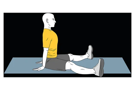 Estiramiento de aductores sentado