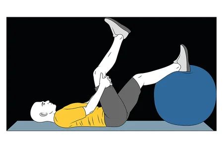 Estiramiento femoral con pelota pilates