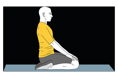 Estiramiento de tibial anterior de rodillas