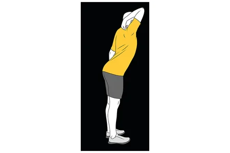 Estiramiento de tríceps y pectoral apoyado en pared