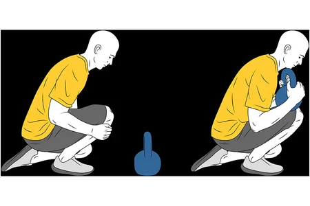 Estiramiento dorsiflexión tobillo con kettbell