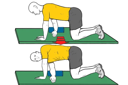 Estiramiento enhebrar aguja con roller foam