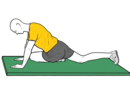 Estiramiento lumbar de rodillas