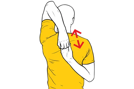 Estiramiento de hombro: rotación interna