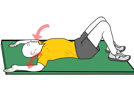 Estiramiento bilateral de hombros con rotación externa