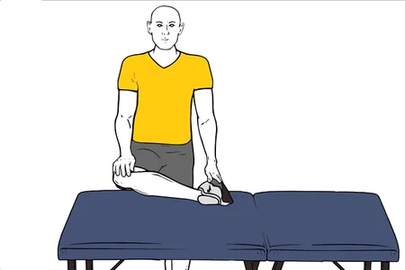 Piriformis stretch with support