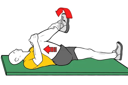 Estiramiento piramidal con ayuda