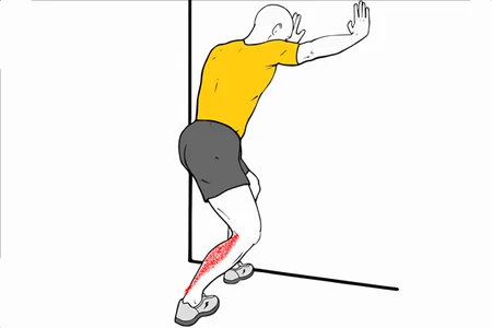 Estiramiento de soleo de pie