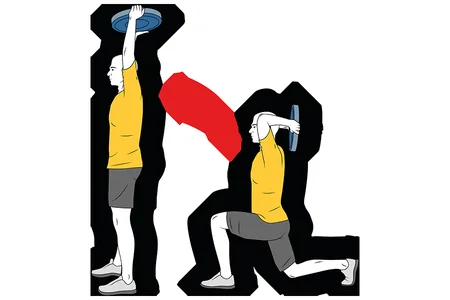 Extensión de brazos sobre la cabeza con disco