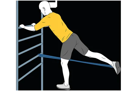 Extensión de cadera con banda elástica