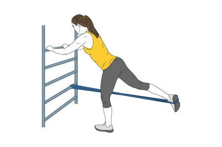 Extensión de cadera con banda elástica