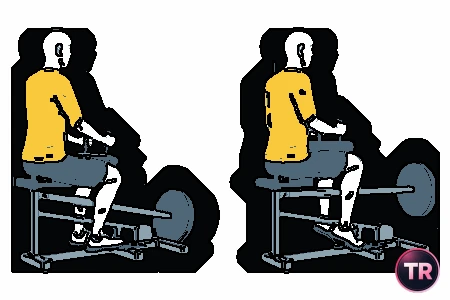 Extensión de gemelos sentado en máquina