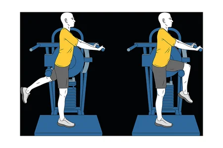 Extensión de una cadera en máquina de pie