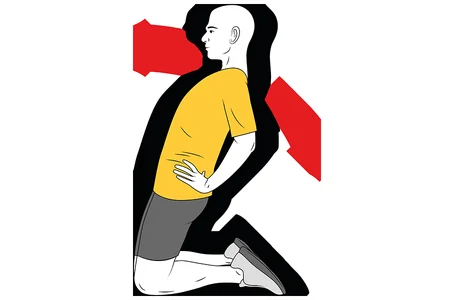 Extensión del cuerpo sobre las rodillas