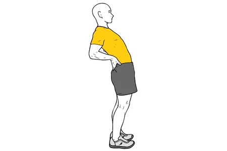 Extensión lumbar de pie
