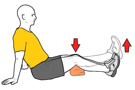 Extensión de rodilla con apoyo en toalla