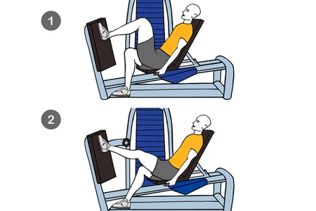 Extensión de una pierna en máquina horizontal