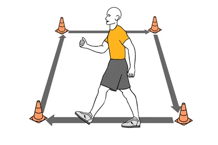 Figura cuadrada con conos