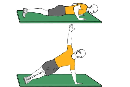 Flexión de brazos y plancha lateral