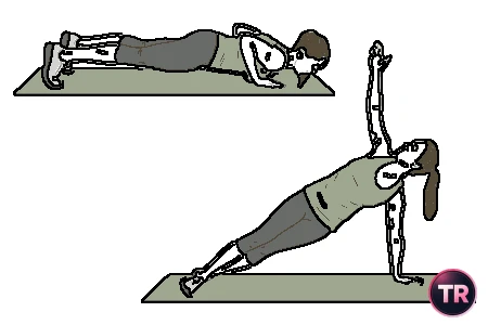 Flexión de brazos y plancha lateral