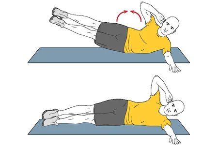 Flexión de tronco y de caderas simultáneamente