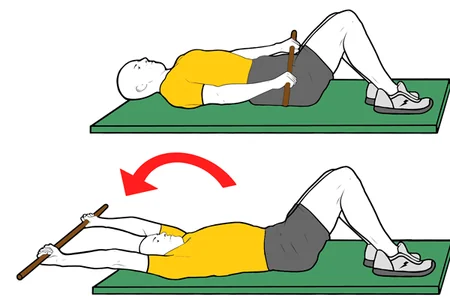 Flexión de hombros activa con pica