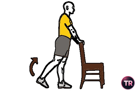 Flexión de rodilla de pie con apoyo