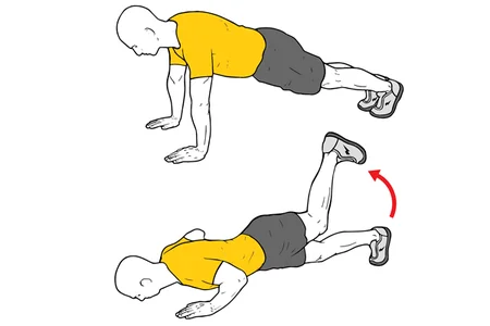 Flexiones con extensión de cadera o escorpion