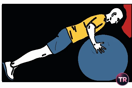 Flexiones de brazos sobre pelota de Pilates