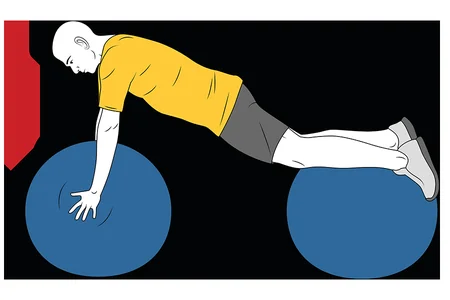 Flexiones de brazos sobre pelotas de pilates