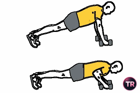 Flexiones sobre mancuernas