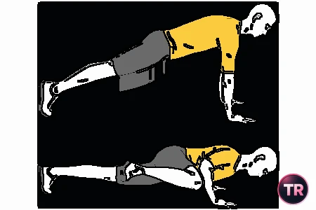 Flexiones de brazos con flexión de cadera