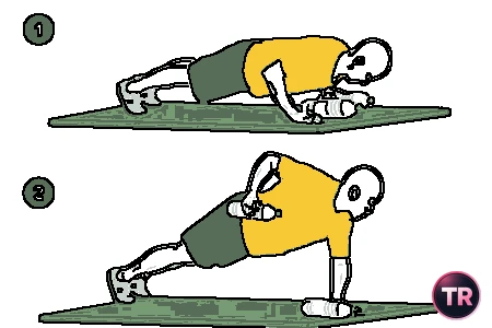 Flexiones y remo con botellas de agua