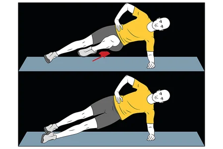 Flexo-extensión de pierna en apoyo de pie y antebrazo