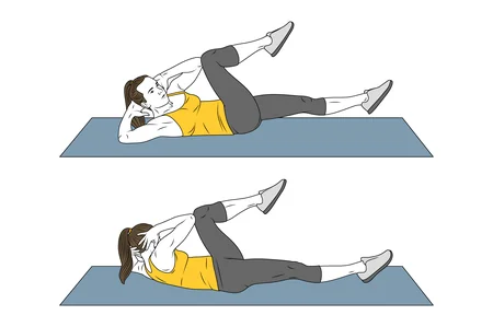 Encogimientos con giros a rodilla contraria